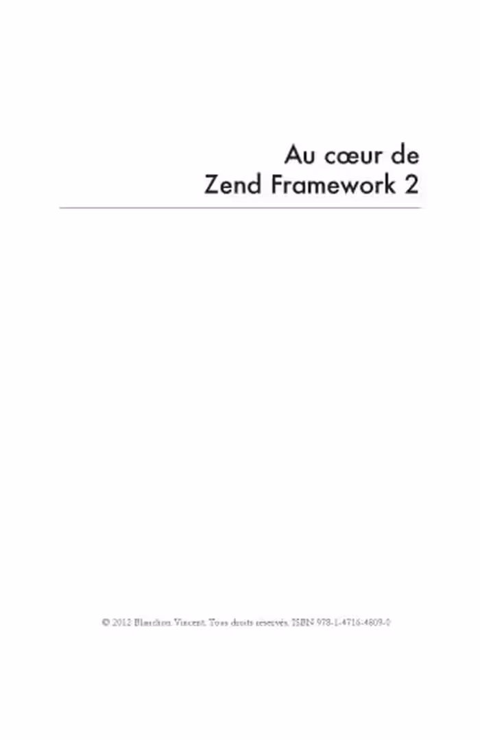 خرید و دانلود نسخه کامل کتاب Au coeur de Zend Framework 2