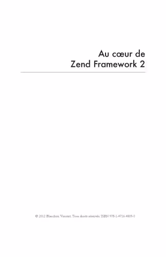 خرید و دانلود نسخه کامل کتاب Au coeur de Zend Framework 2