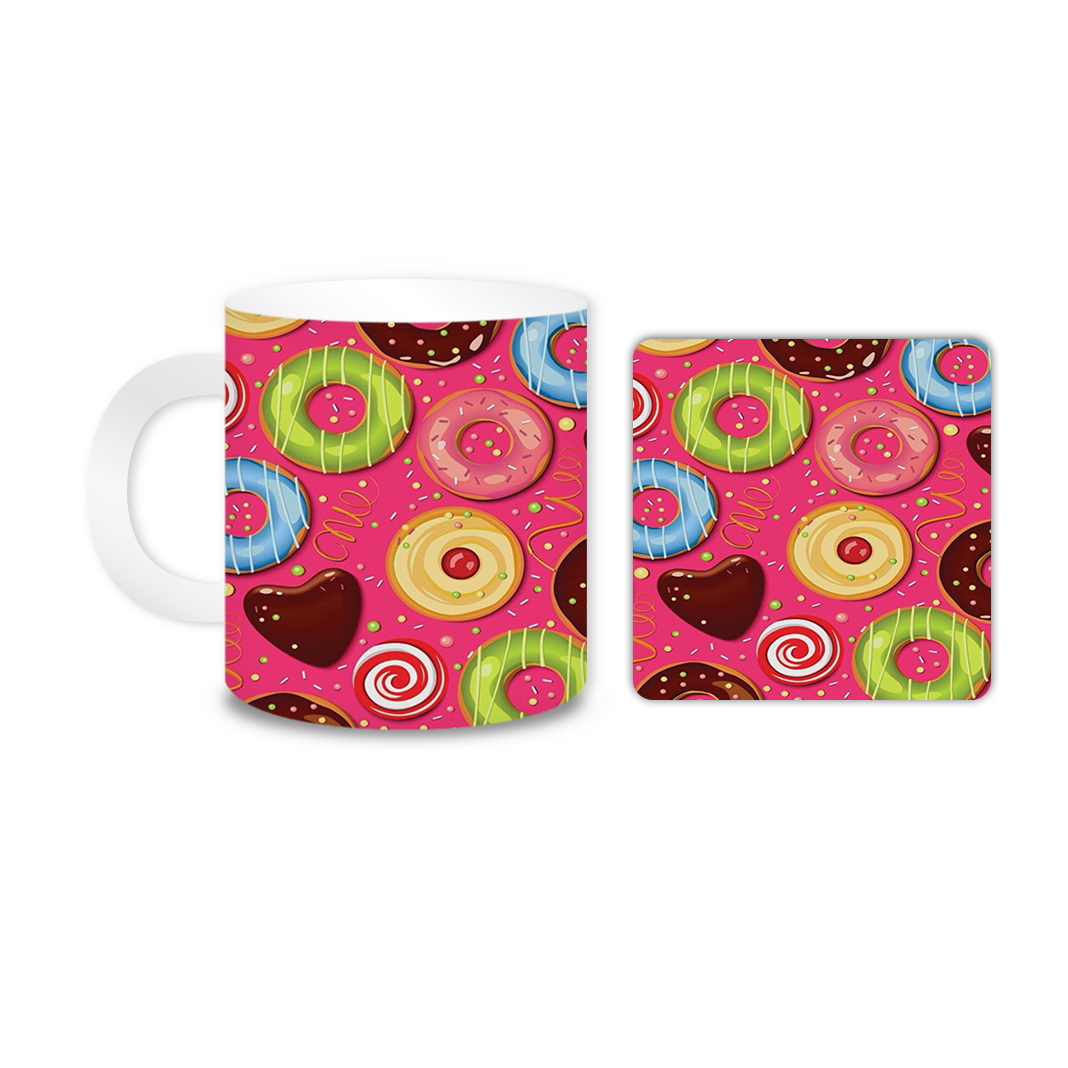 ماگ مدل دونات کد 287 به همراه زیر لیوانی