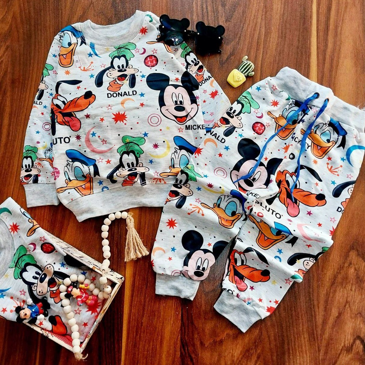 ست بلوز شلوار ملانژ اسپان پسرانه