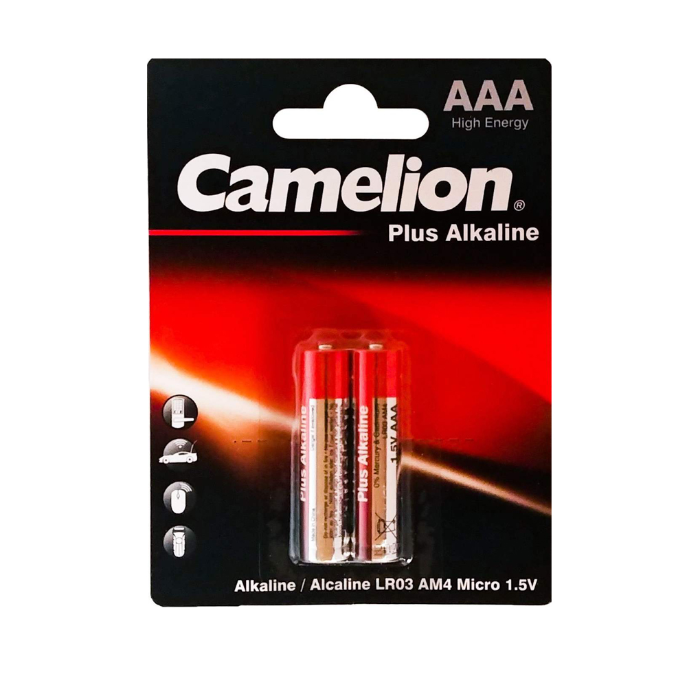 باتری نیم قلمی کملیون كد LR03 بسته 2 عددی