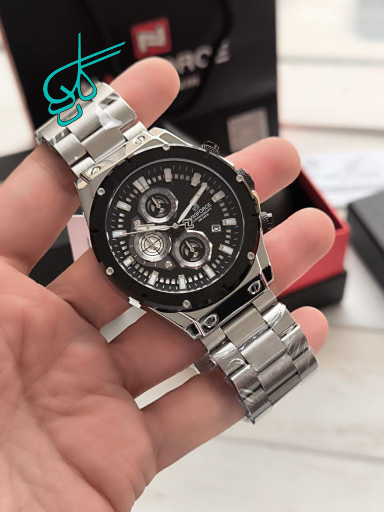 خرید ساعت مردانه اورجینال نیوی فورس مدل 8026 سه موتوره فعال ساخت ژاپن رنگ ثابت همره با جعبه و پاکت کد 1921504 - ردگل