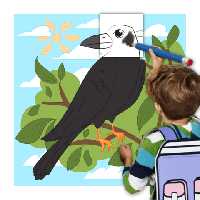 کاردستی نقاشی غول پیکر« کلاغ سیاه»