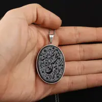 مدال نقره مردانه عقیق ارسال رایگان