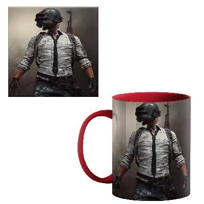 ماگ طرح پابجی کد 900 به همراه زیر لیوانی