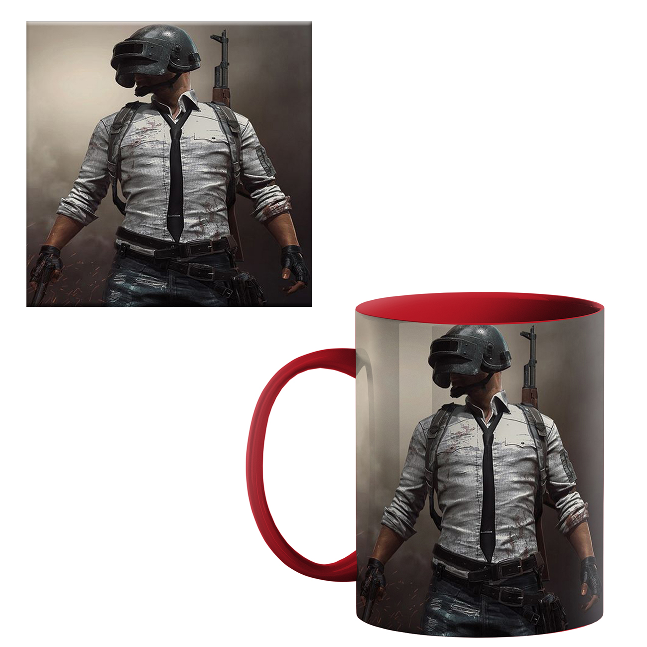 ماگ طرح پابجی کد 900 به همراه زیر لیوانی