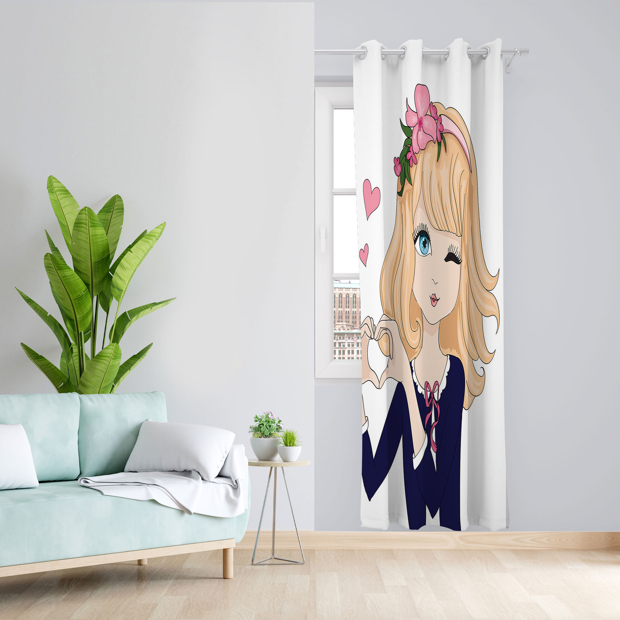  پرده مدل دختر مخمل پانچی کد 22 سایز 140x280 سانتی متر