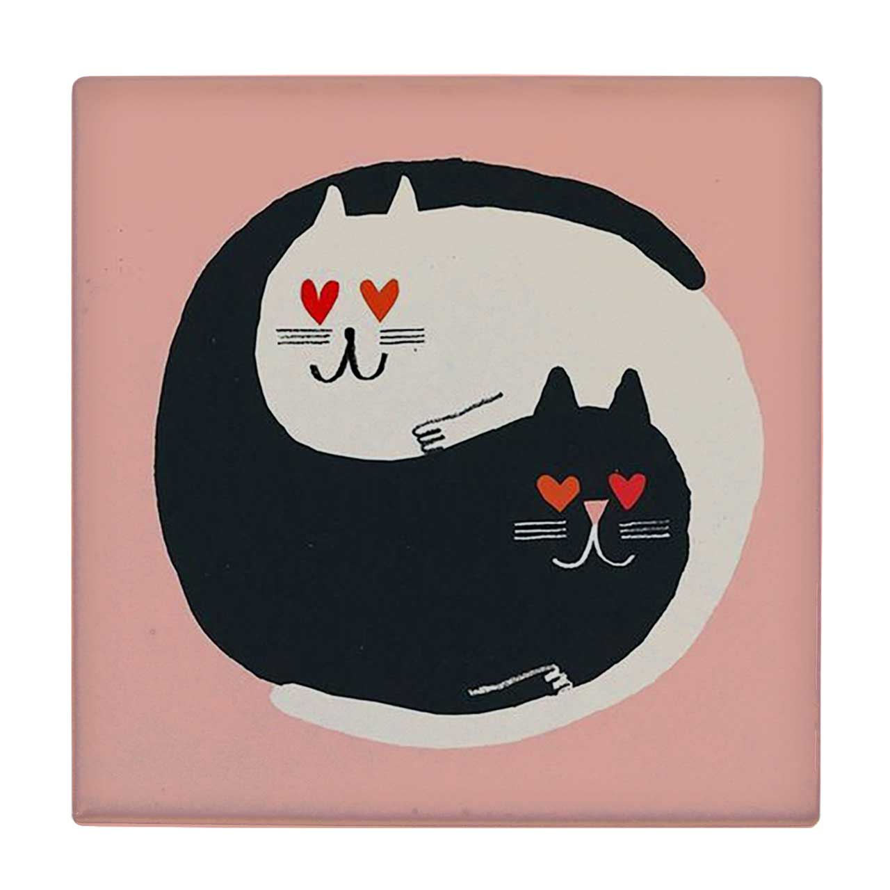  کاشی کارنیلا طرح نقاشی دو گربه کد wkk899