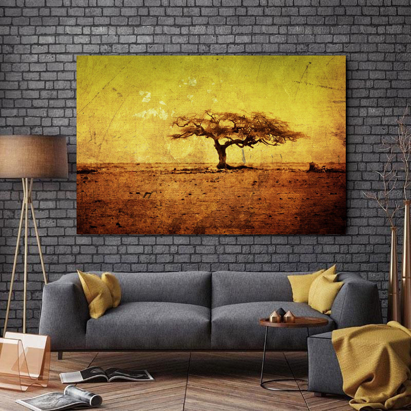 تابلو شاسی طرح نقاشی مدل درخت کد 521 | دنیای قاب