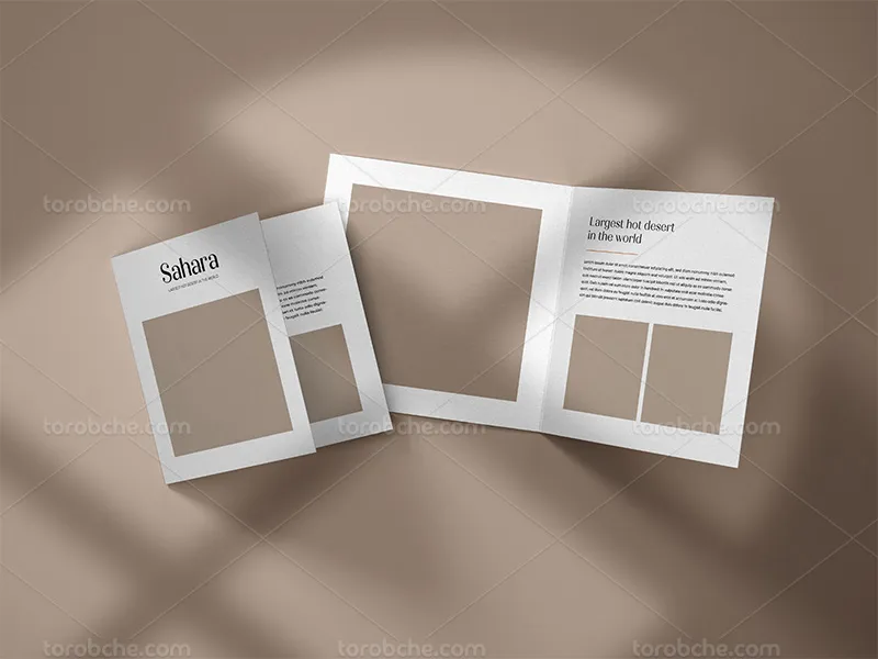 موکاپ طرح بروشور دو لت | گرافیک با طعم تربچه