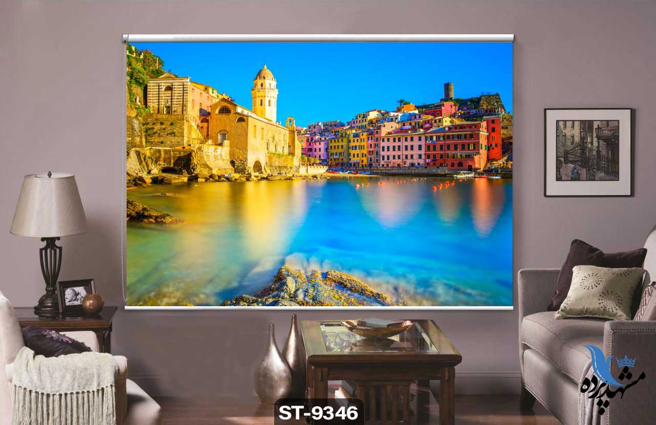 پرده شیدرول تصویری طرح شهر ساحلی کد ST9346