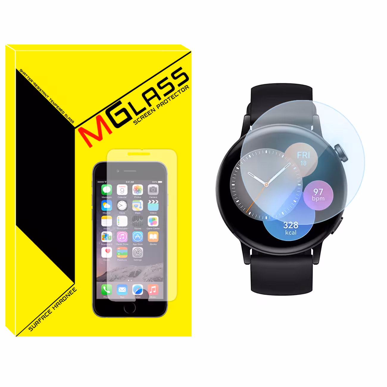 محافظ صفحه نمایش شیشه‌ای ام گلس مدل SH-MG مناسب برای ساعت هوشمند هوآوی Watch GT3 42mm