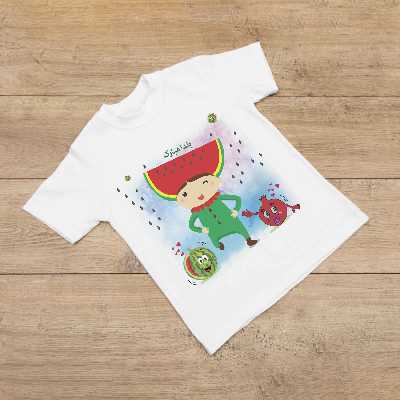 تیشرت آستین کوتاه بچگانه مدل شب یلدا