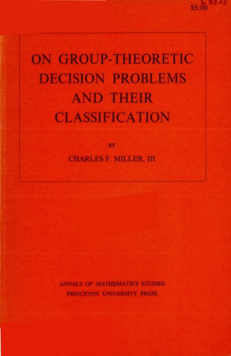 خرید و دانلود نسخه کامل کتاب On group-theoretic decision problems and their classification