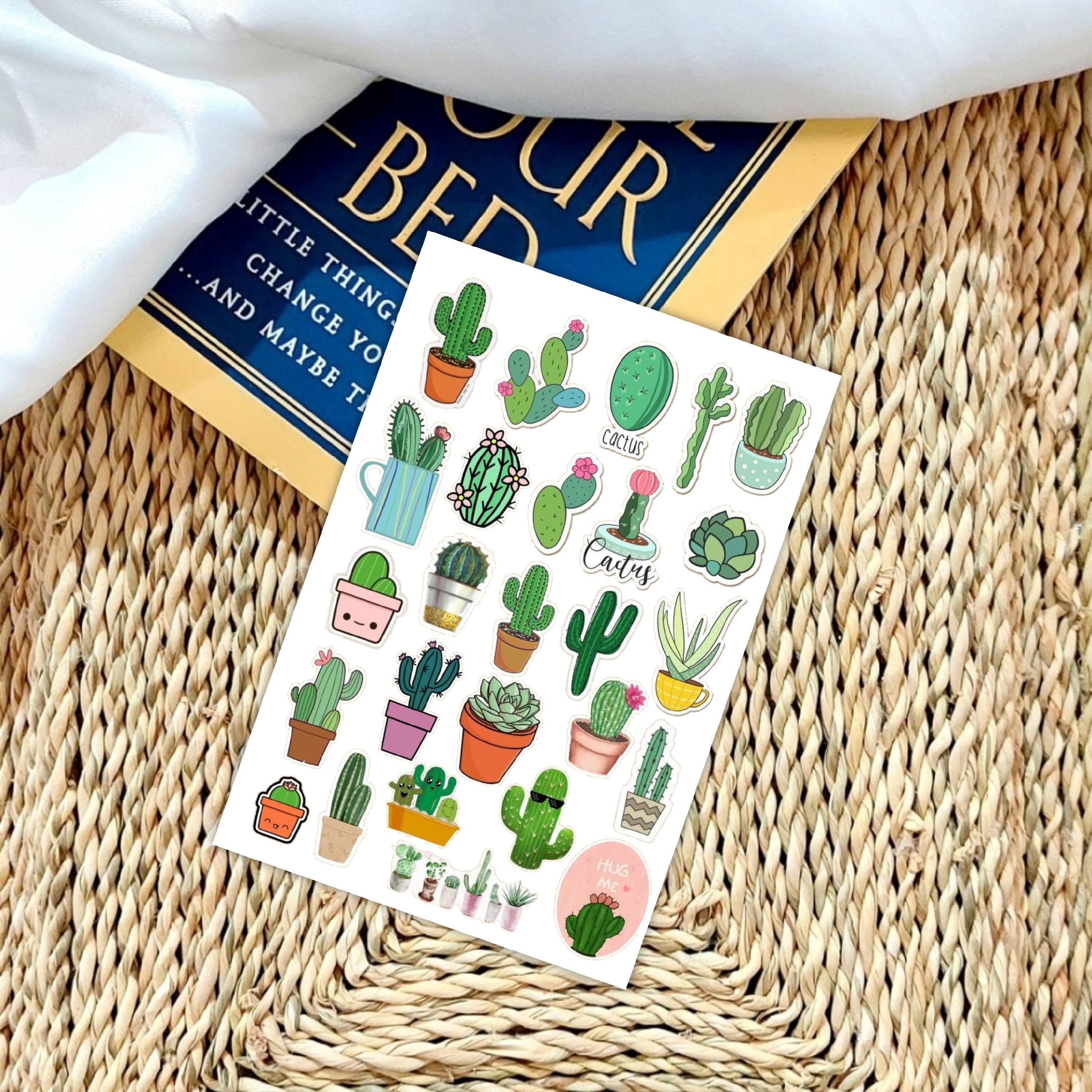 استیکر(برچسب) بدون برش  طرح  کاکتوس 2 ملزومات بولت ژورنال و پلنر 