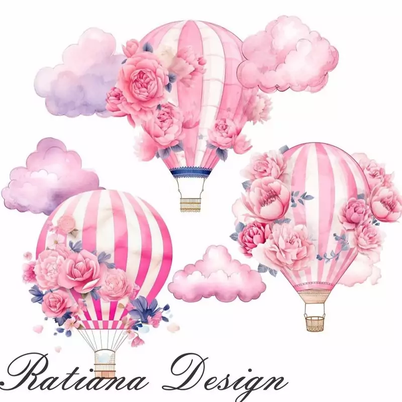 استیکر دیواری بالن گل