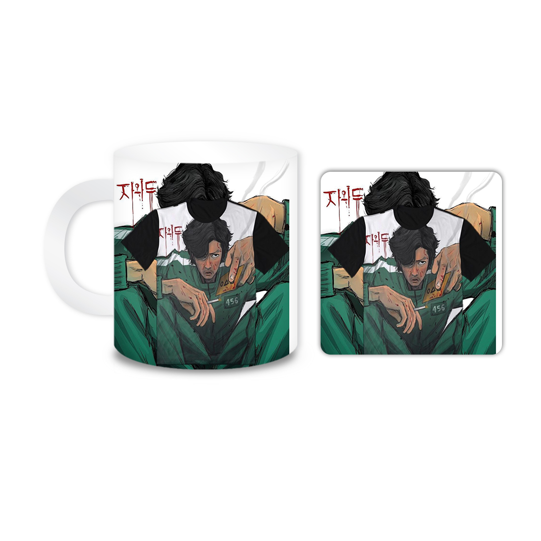 ماگ مدل Squid Game کد 2269 به همراه زیر لیوانی