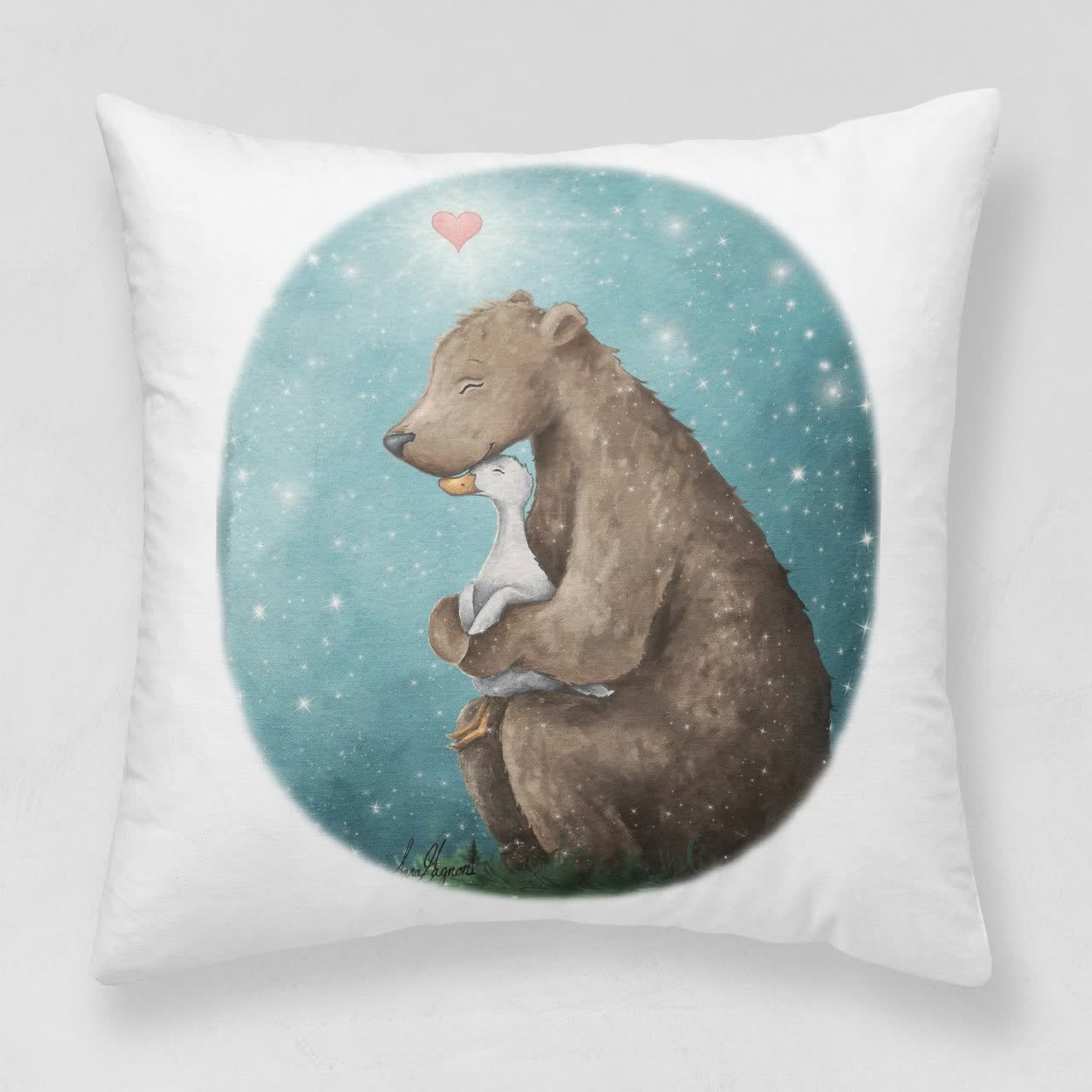 کاور کوسن کودک مدل خرس و اردک کد 01