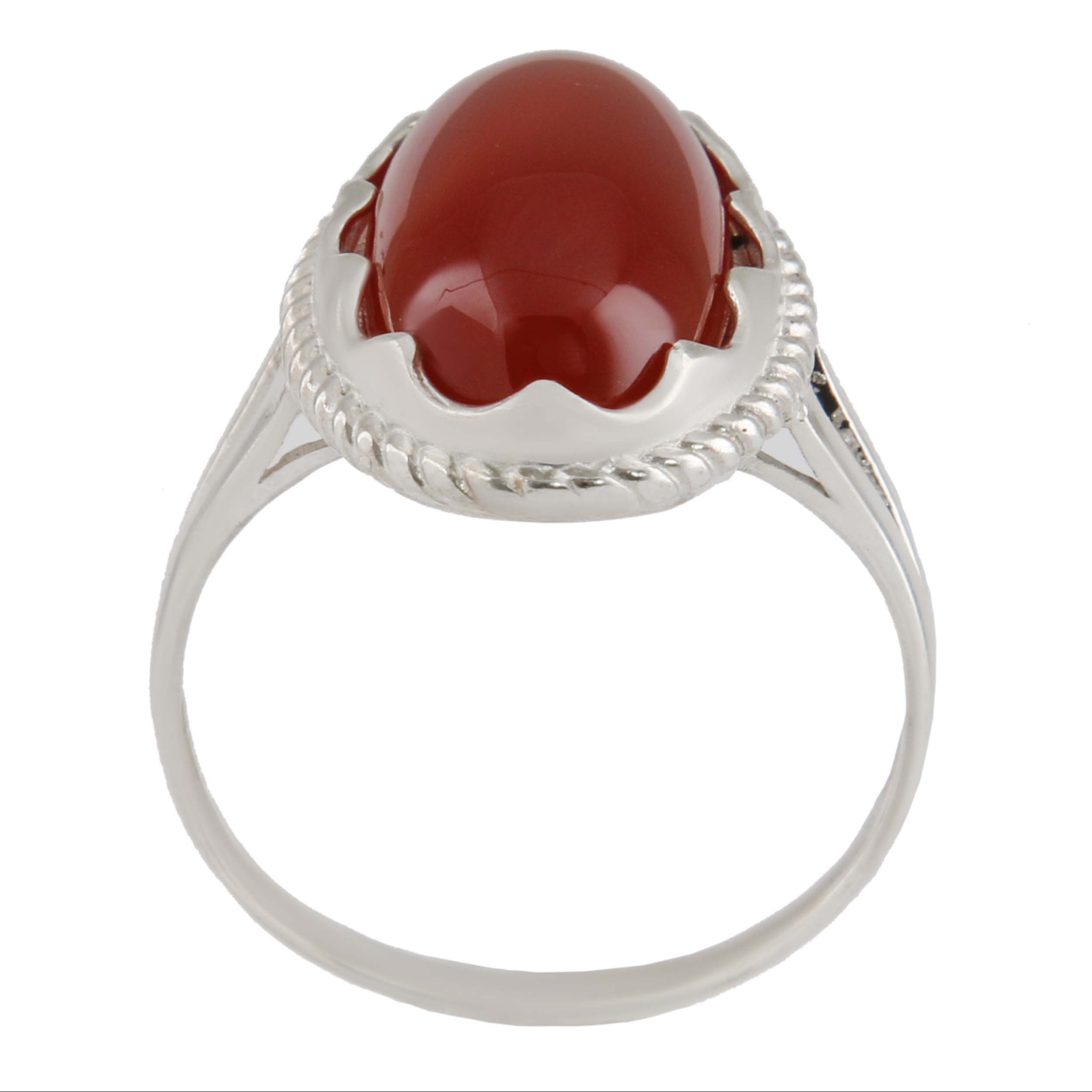 انگشتر نقره مردانه بازرگانی میلادی مدل عقیق رکاب مدرن شیک کد AM2997