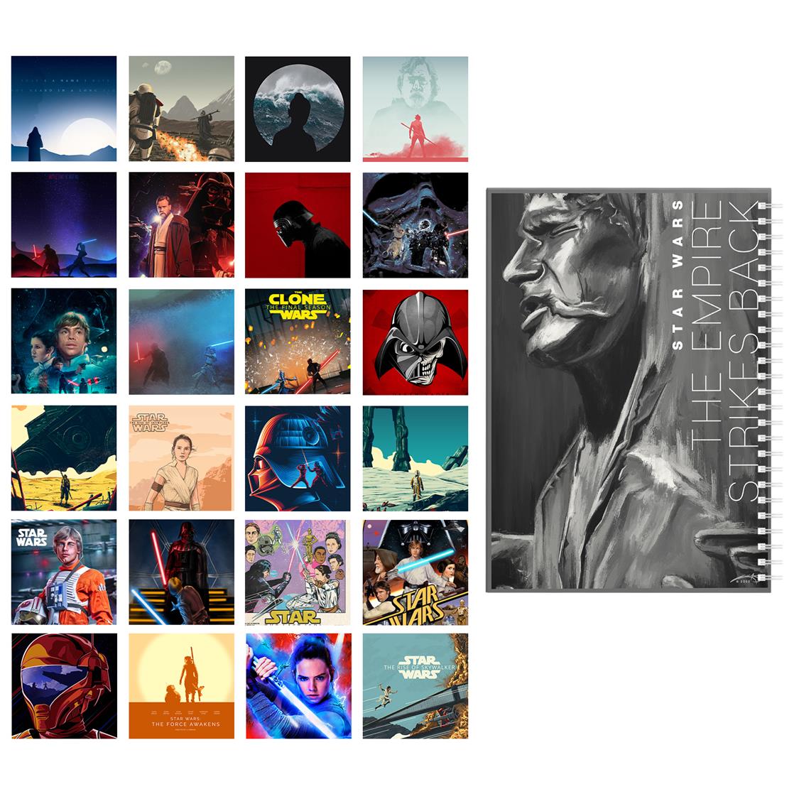 دفتر مشق باژیکان طرح جنگ ستارگان کد 20216156 به همراه فتوکارت مجموعه 25 عددی