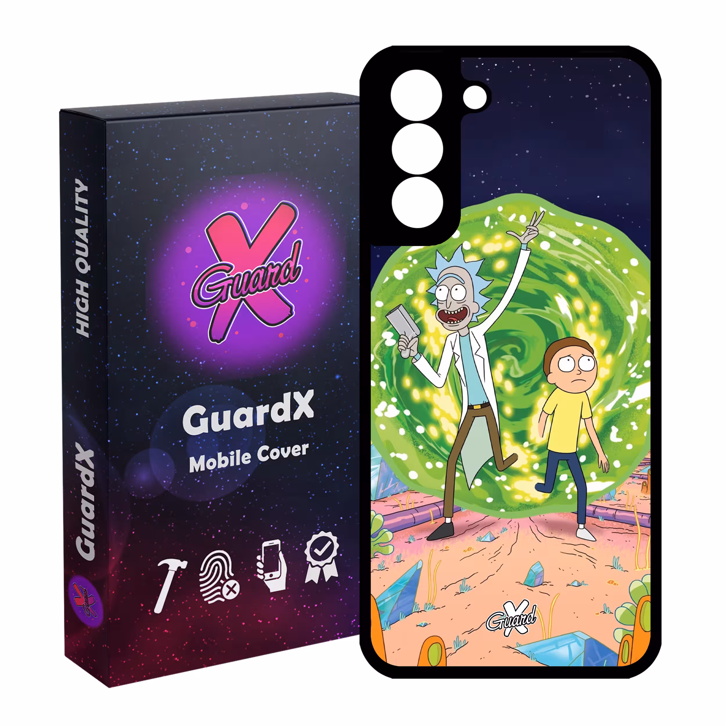 کاور گارد ایکس طرح Rick and Morty مدل Glass10190 مناسب برای گوشی موبایل سامسونگ Galaxy S21 FE