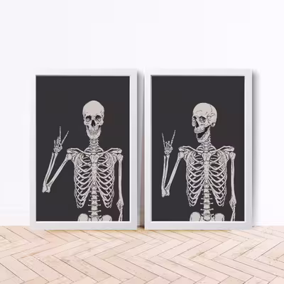 تابلو مدل مینیمال skeleton کد M0904-w بسته 2 عددی
