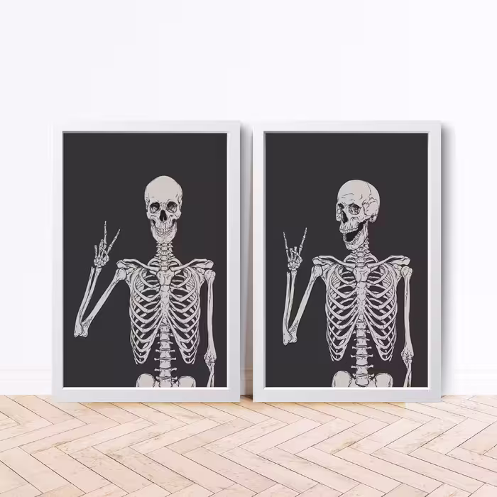 تابلو مدل مینیمال skeleton کد M0904-w بسته 2 عددی