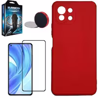 کاور ماموت مدل سیلیکونی مناسب برای گوشی موبایل شیایومی MI 11 Lite به همراه محافظ صفحه نمایش و سکه هولدر مگنتی و پایه نگهدارنده گوشی