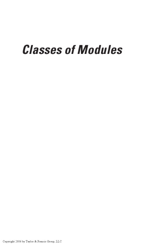 خرید و دانلود نسخه کامل کتاب Classes of modules
