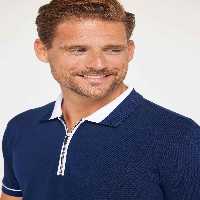 تی شرت یقه پولو آبی مردانه برش باریک 100 ٪ پنبه مسطح NAVY POLO T Tudors