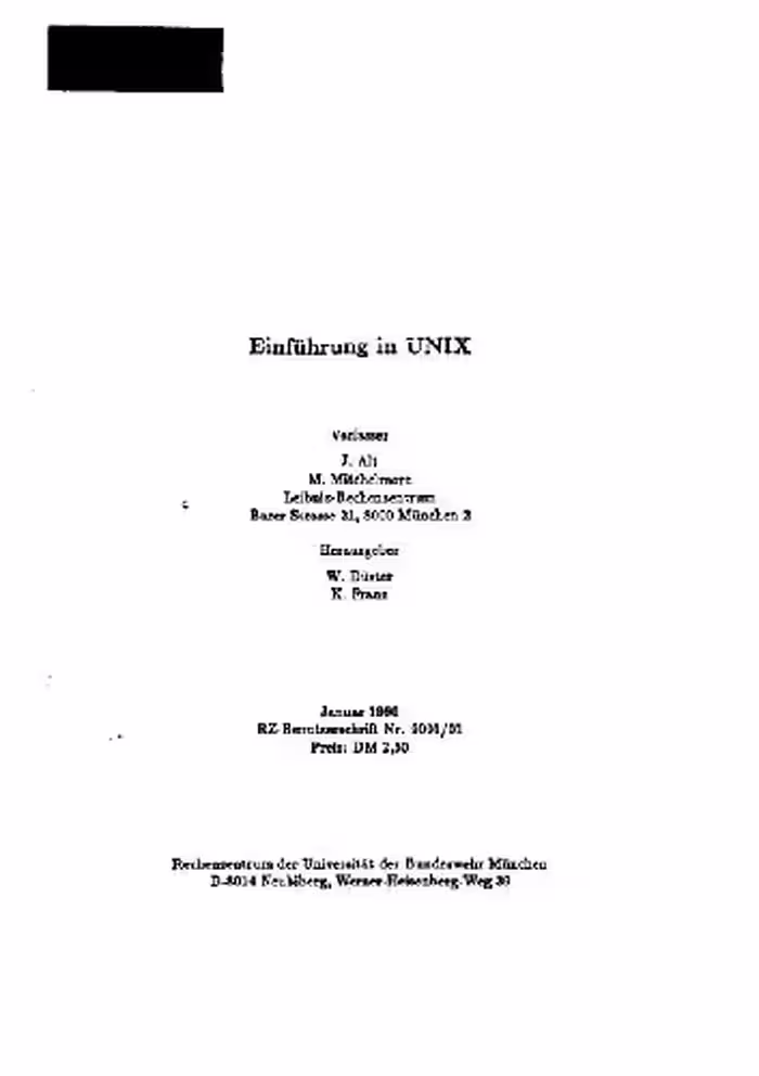 خرید و دانلود نسخه کامل کتاب Einführung in UNIX