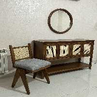 كنسول زيباى چوب حصير 140سانتى بعداز جانمايى در منزل مشترى