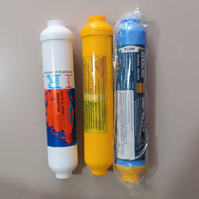 پک سه فیلتر پست کربن و مینرال و قلیایی دستگاه تصفیه آب