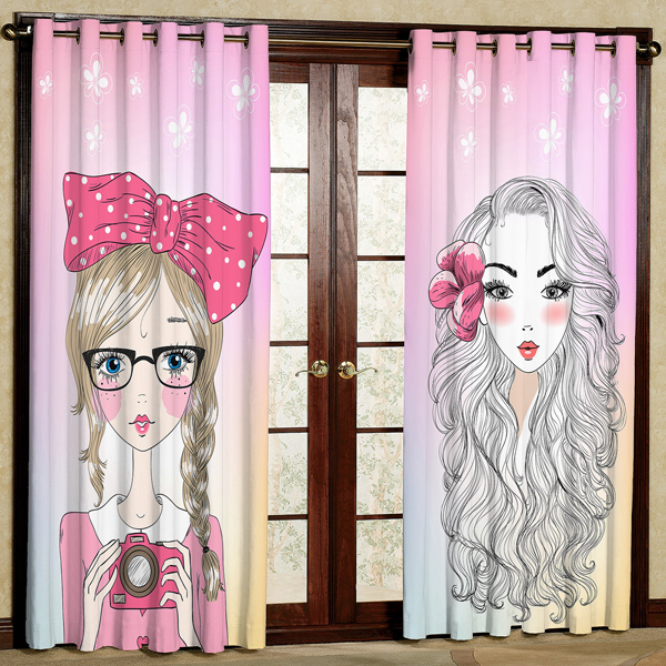 پرده مدل دختر هازان پانچی کد 62 سایز 280x140 سانتی متر