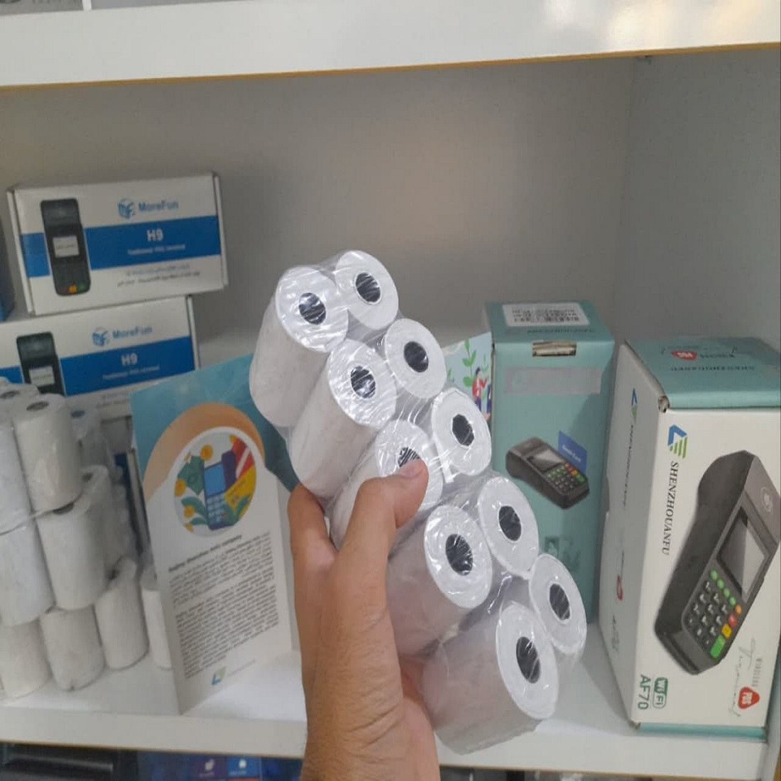 رول کارت خوان چاپ مشکی 16متری بسته10عددی