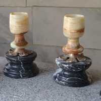 هفت سین سنگی ( سِت قهوه خوری و یا چای خوری ) مرمر خاکستری 