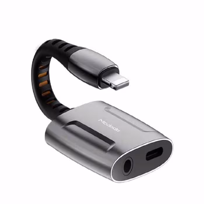 مبدل لایتنینگ به لایتنینگ و جک 3.5mm مک‌دودو CA-6340 Mcdodo Dual Port Lightning To Lightning  jack 3.5mm Transmission