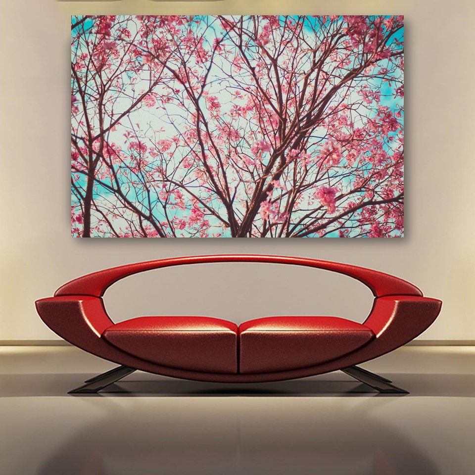 تابلو شاسی مدل شکوفه های صورتی