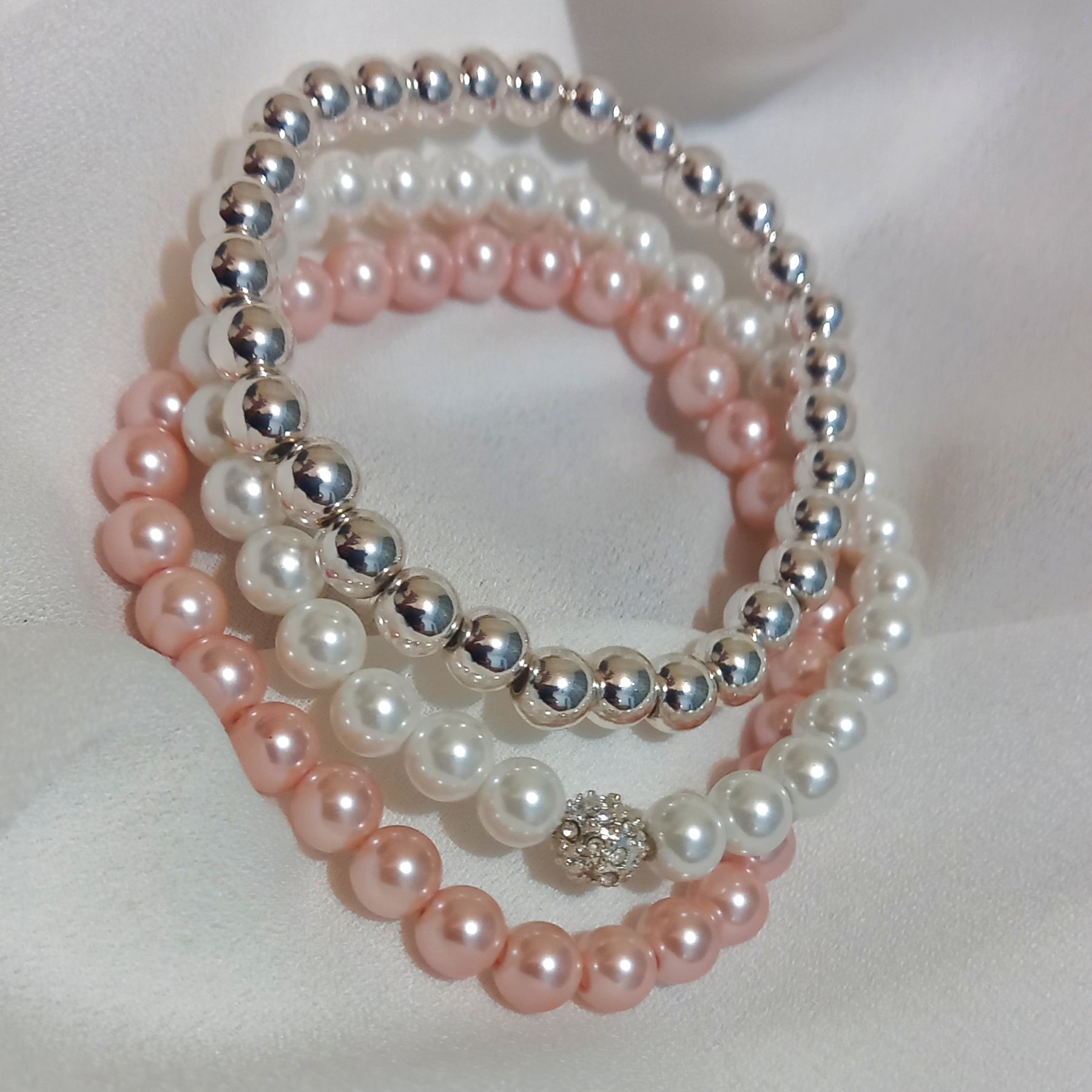  پک دستبند سه تایی مرواریدی