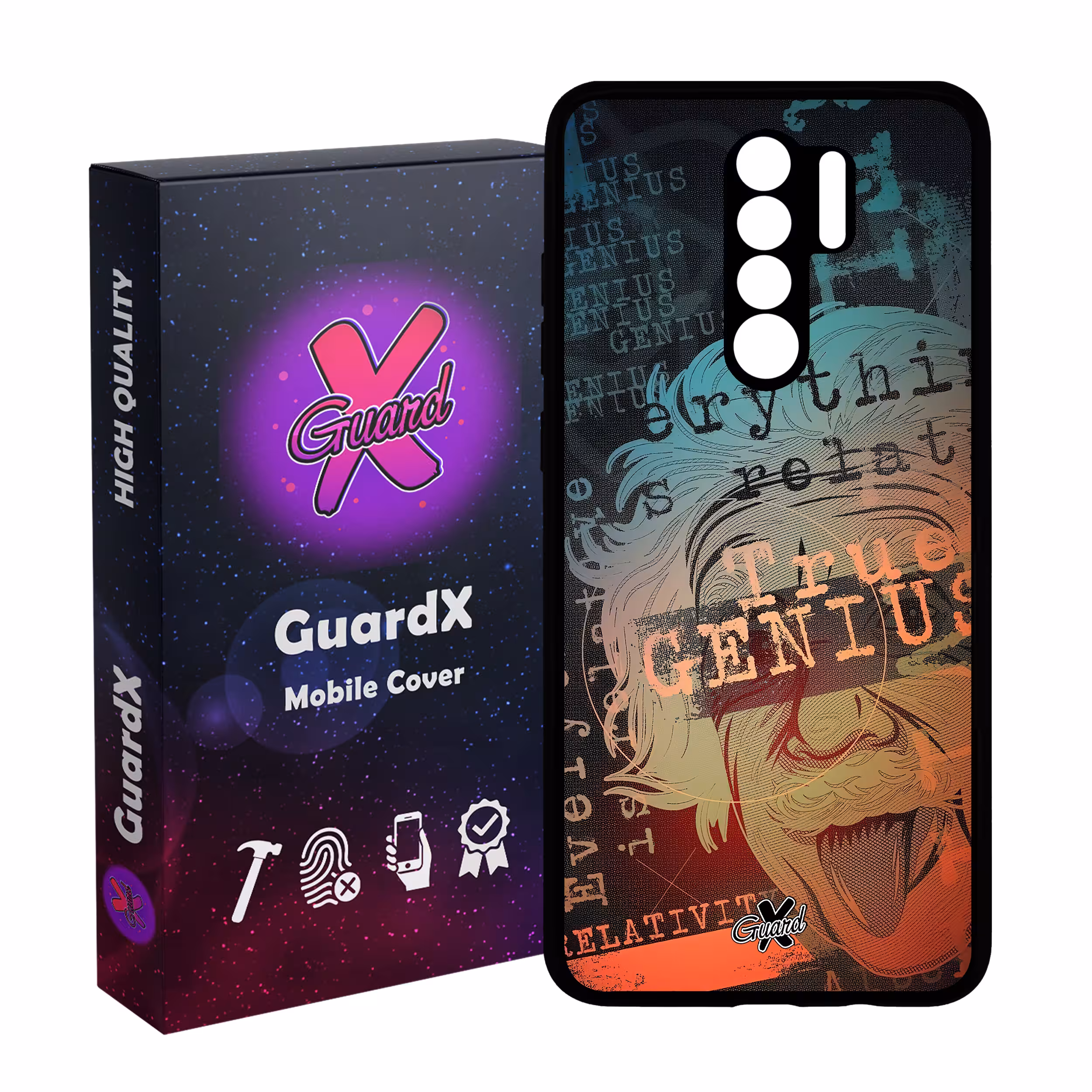کاور گارد ایکس طرح اینشتین مدل Glass10487 مناسب برای گوشی موبایل شیائومی Redmi 9/Redmi 9 Prime/Poco M2