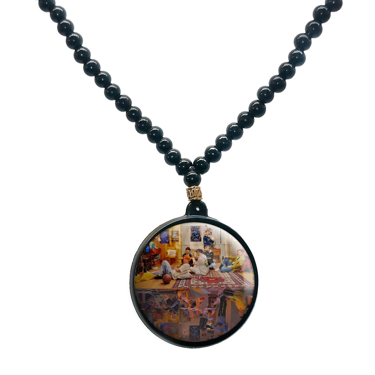 گردنبند پرمانه طرح exo کد pmd.14152 مدل دو طرفه