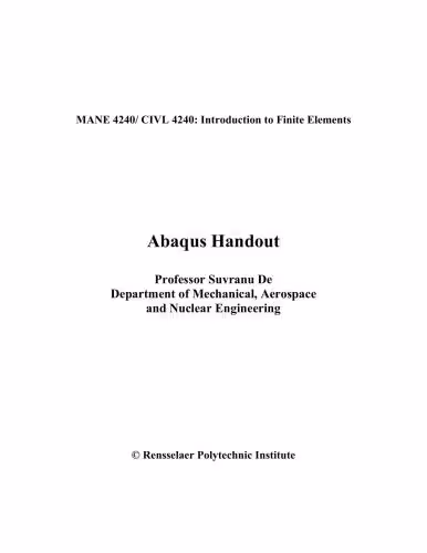 خرید و دانلود نسخه کامل کتاب Abaqus Handout