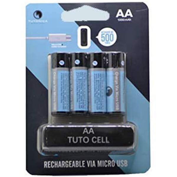 باتری قلمی قابل شارژ مدل tuto-610 AA بسته 4 عددی