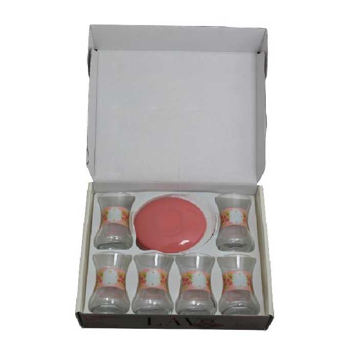 ست استکان و نعلبکی 12 پارچه لاو مدل DREAM PEMBES1