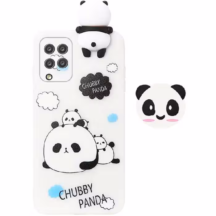 قاب فانتزی عروسکی پاندا کیس Panda Case مناسب برای گوشی Samsung Galaxy M32 4G مدل نیمه شفاف سه بعدی