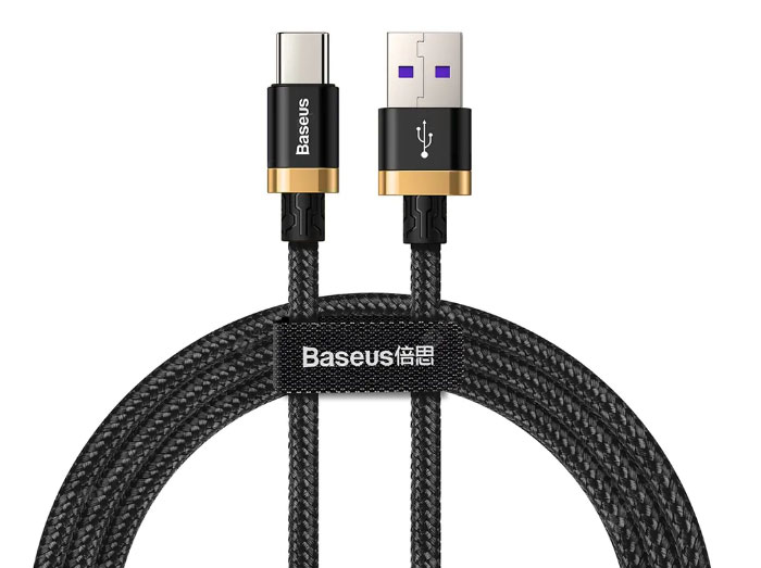 کابل تایپ سی سریع بیسوس Baseus Purple Gold Red Flash Type-C Cable 1m