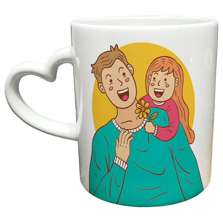 ماگ مدل دسته قلبی طرح روز پدر کد 97