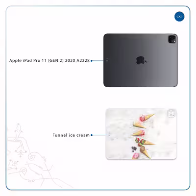 برچسب پوششی ماهوت مدل Funnel ice cream مناسب برای تبلت اپل iPad Pro 11 (GEN 2) 2020 A2228
