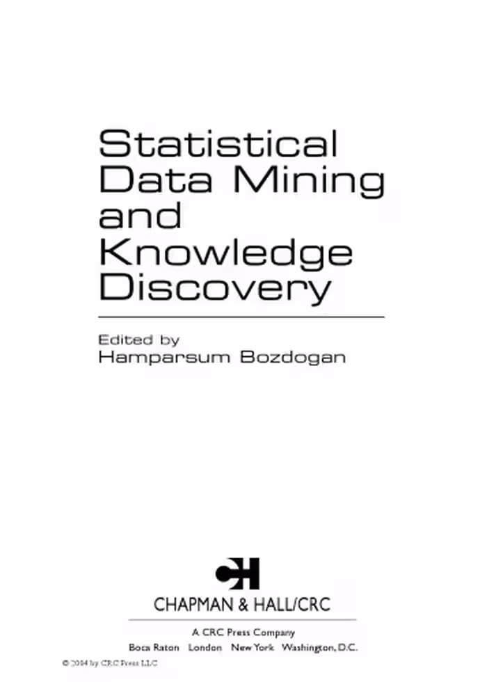 خرید و دانلود نسخه کامل کتاب Statistical Data Mining &amp; Knowledge Discovery