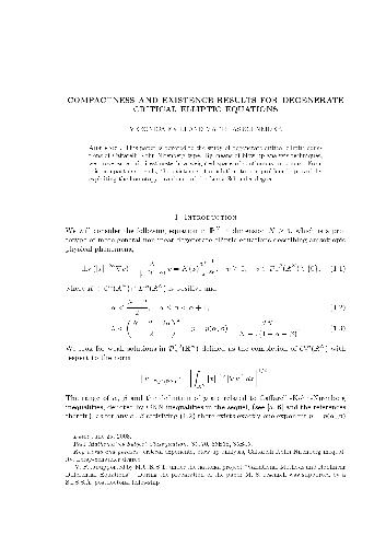 خرید و دانلود نسخه کامل کتاب Compactness and existence results for degenerate critical elliptic equations